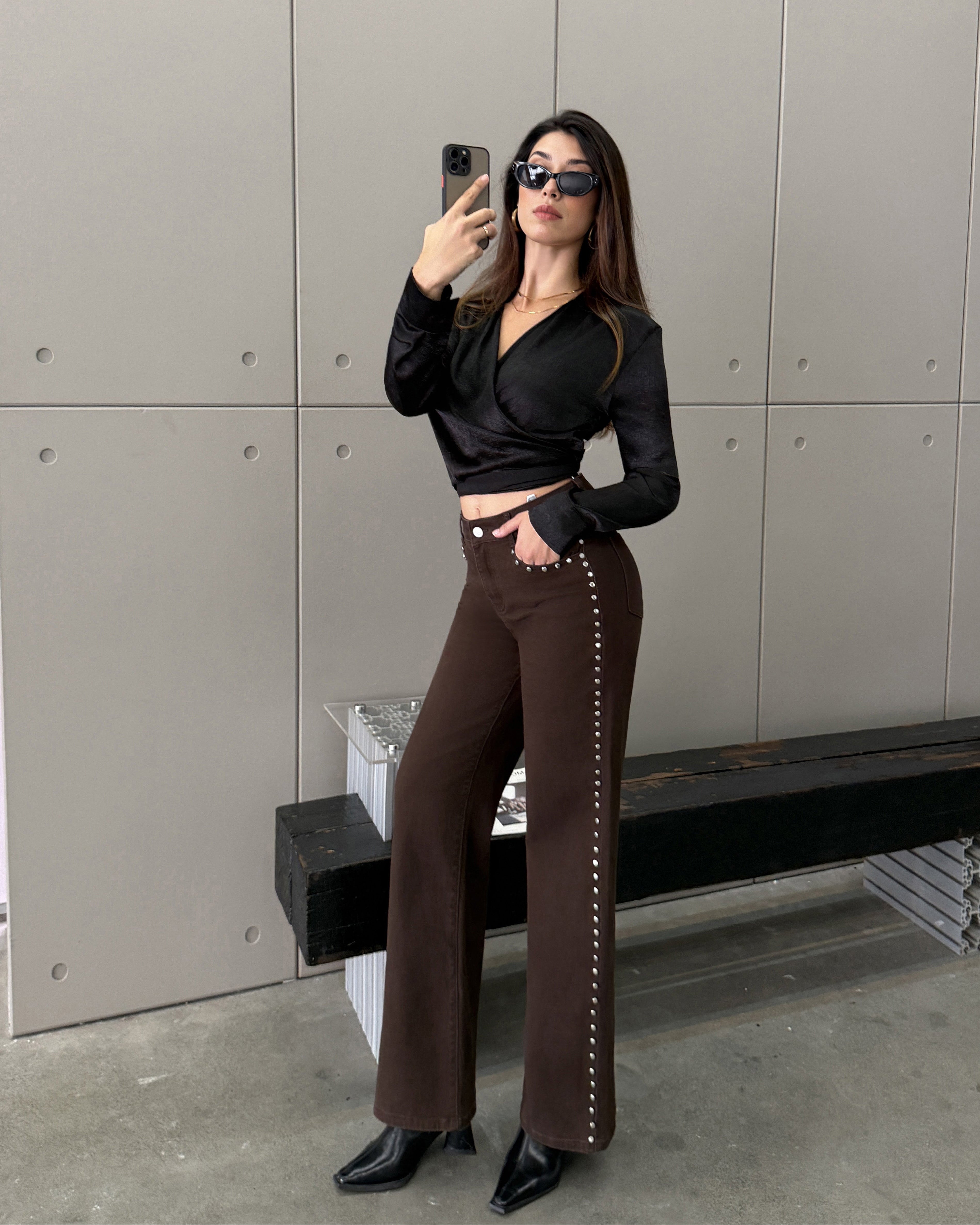 Pantalon Best Wide Leg Clouté