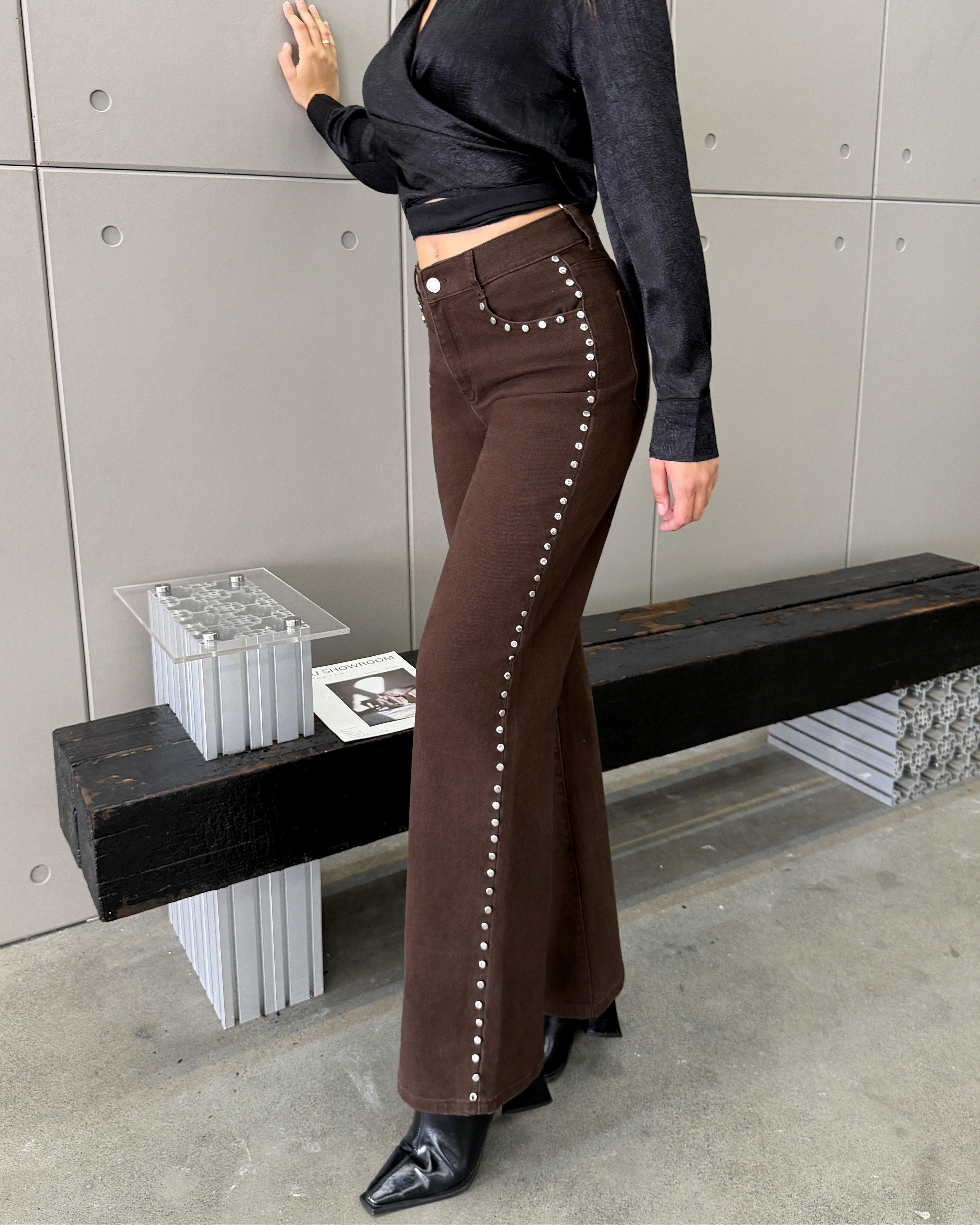 Pantalon Best Wide Leg Clouté