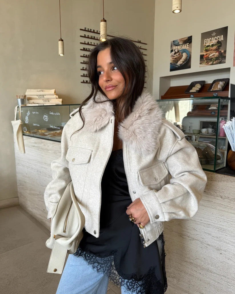 Everyday Cream Fur Jacket